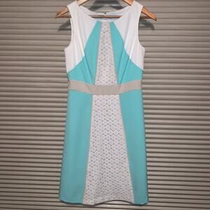 Retro Dress Studio One NY Dress Mint Green Womens  Small - Sz 4 Lace Colorblock